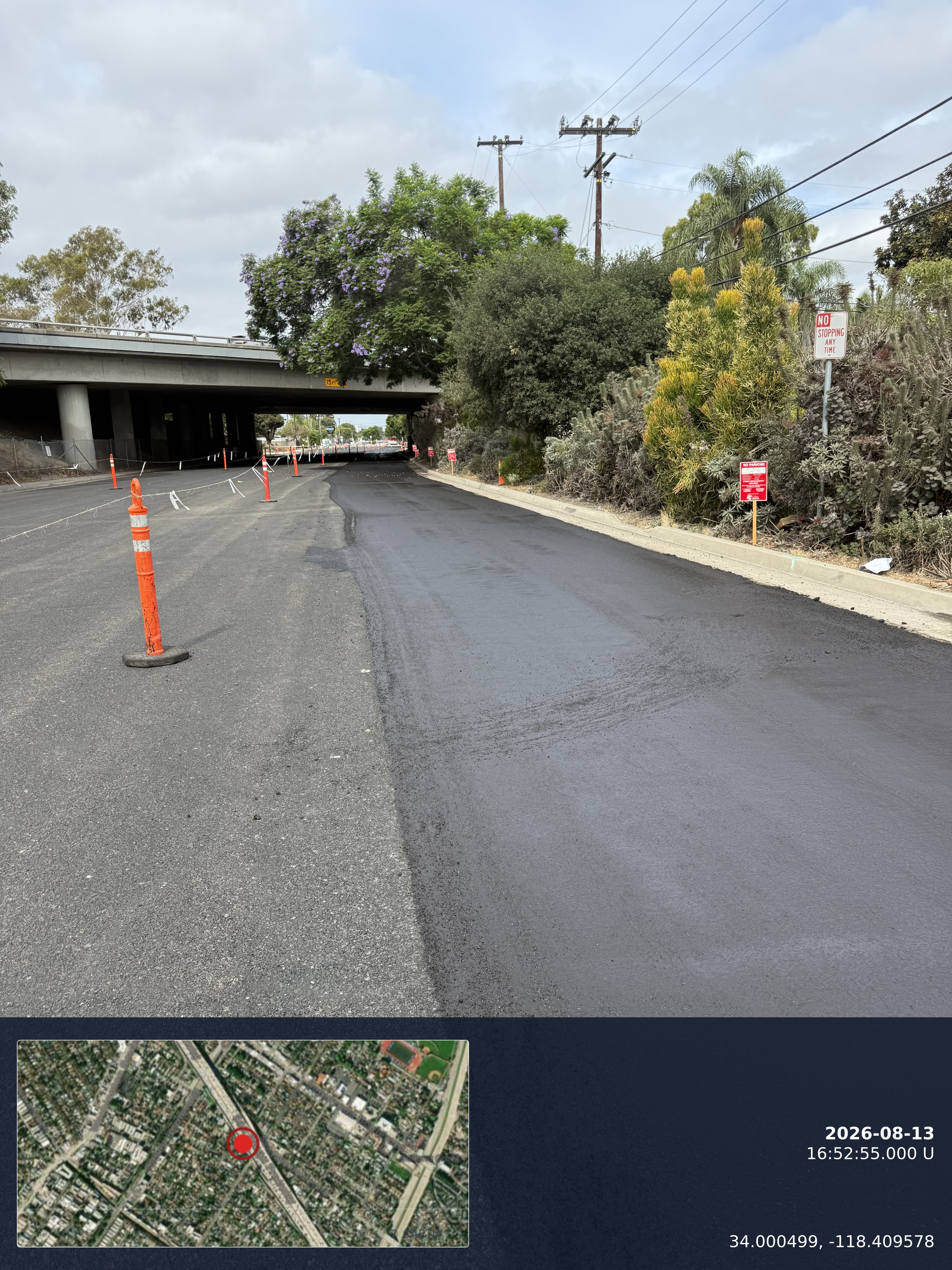 Construction Timestamp Camera photo with location, date, time, and map context